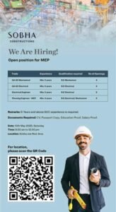 Exciting Job Opportunities at SOBHA Constructions LLC Dubai in 2025