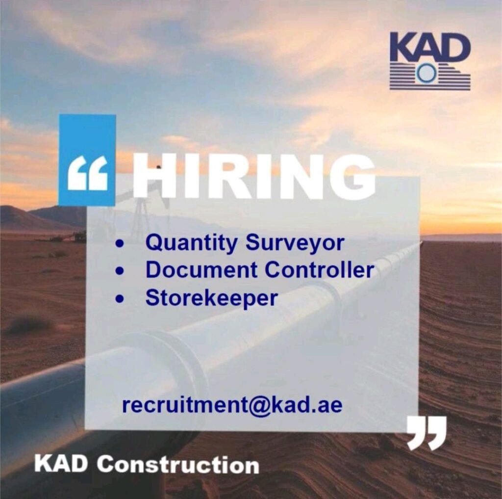 High-Demand Roles at KAD Construction in Dubai, UAE for 2025