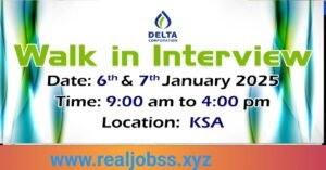 Delta corporation Walk in Interview in KSA