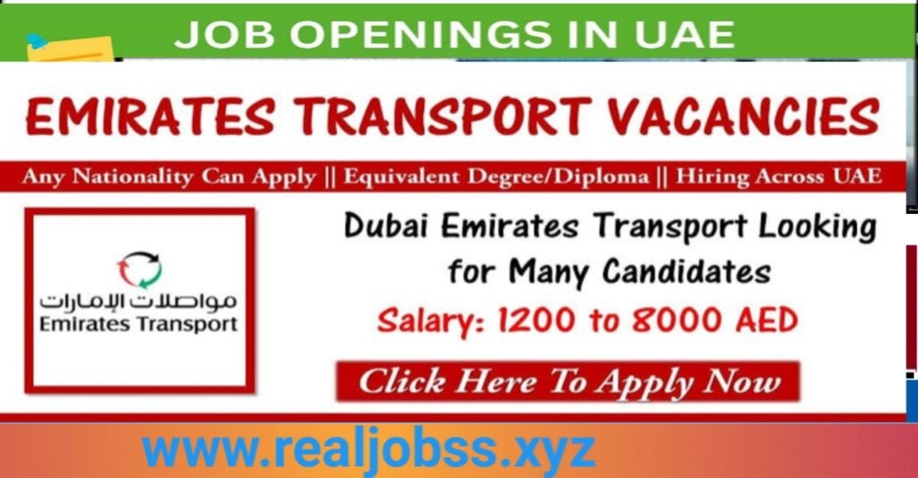 Emirates Transport Careers In Dubai 2025: Dates, Venues, and Key Details