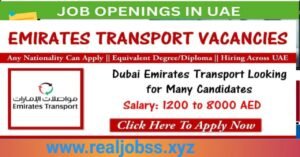 Emirates Transport Careers In Dubai 2025: Dates, Venues, and Key Details