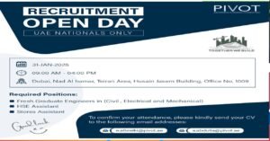 PIVOT Open Day Recruitment in Dubai 2025: Dates, Venues, and Key Details