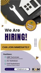 Current Job Openings at KAM General Contracting & Maintenance