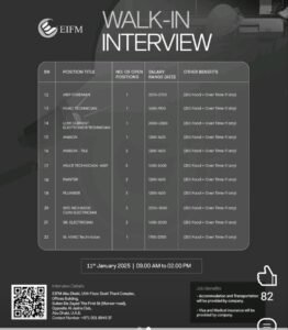 Join EIFM: Walk-in Interview Schedule for 2025 Announced