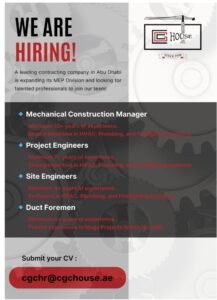 Abu Dhabi Careers: Join Construction General Contracting House LLC in 2025