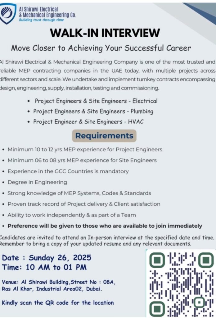 Al Shirawi Walk in Interview in Dubai 2025: Dates, Venues, and Key Details