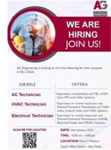 AG Engineering Jobs Dubai 2025: Dates, Venues, and Key Details