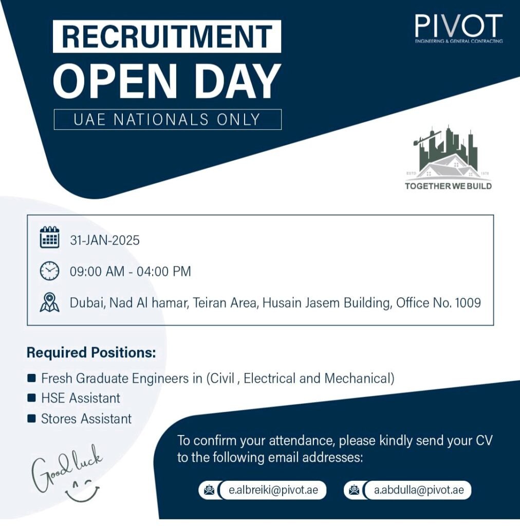 PIVOT Open Day Recruitment in Dubai 2025: Dates, Venues, and Key Details