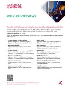 Khansaheb Walk in Interview in Dubai 2025: Dates, Venues, and Key Details 1 Khansaheb Walk in Interview in Dubai 2025: Dates, Venues, and Key Details