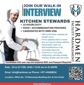 Hardmen Dubai Walk-In Interview 2025: Dates, Venues, and Key Details