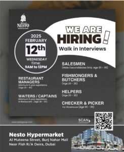 Work and Grow: Nesto Supermarket Jobs Openings in Dubai 2025 1 Work and Grow: Nesto Supermarket Jobs Openings in Dubai 2025
