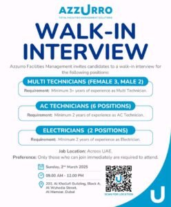 Azzurro Walk in Interview in Dubai 2025: Dates, Venues, and Key Details 1 Azzurro Walk in Interview in Dubai 2025: Dates, Venues, and Key Details