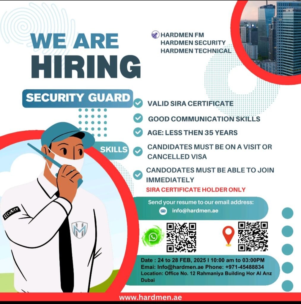Hardmen Dubai Walk-In Interview 2025: Dates, Venues, and Key Details
