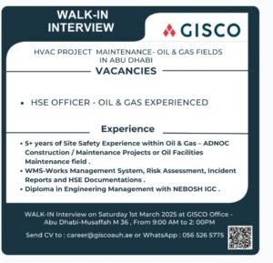 GISCO Careers Jobs Opportunities Available Now In Abu dhabi 2025