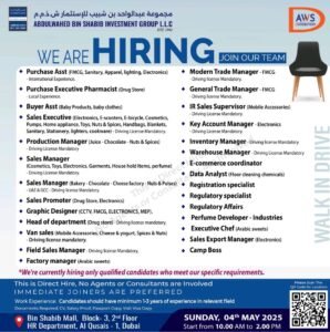 Abdul Wahed Bin Shabib Investment Group Walk Interview 2025: Dates, Venues, and Key Details