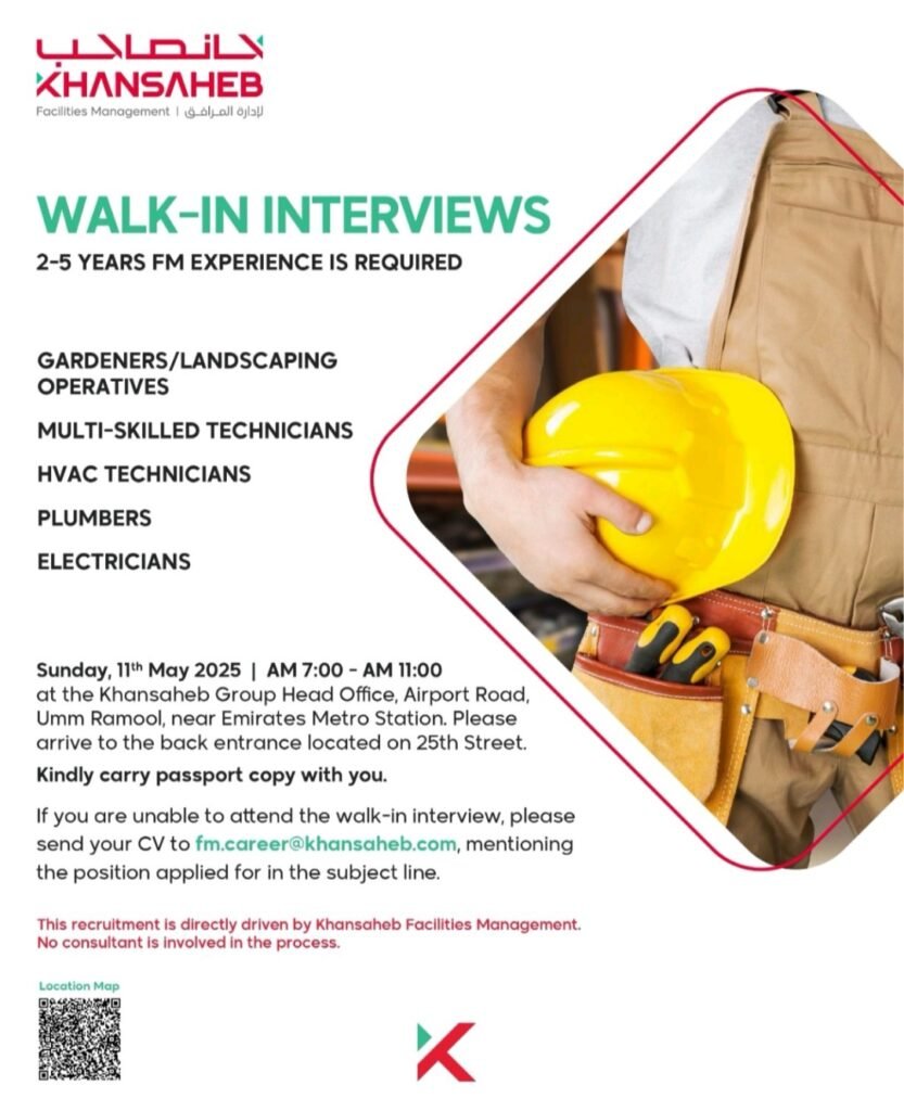 Your Dream Job Awaits at Khansaheb Facilities Management Dubai in 2025