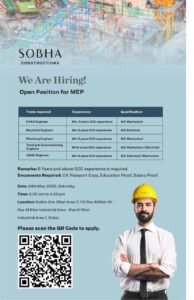 Build Your Career with SOBHA Constructions: Walk-In Interview Details 20258