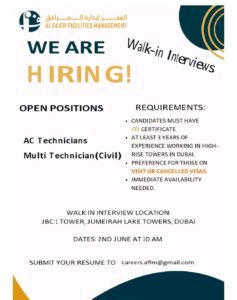 Land Your Dream Job at Al Fajer Facilities Walk In Dubai 2025
