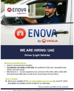 2025 Hiring Alert: Enova Facilities Management Jobs in Dubai