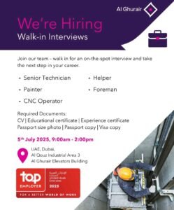 AG ELEVATOR WALK-IN INTERVIEW 2025 : Dates, Venues, and Key Details