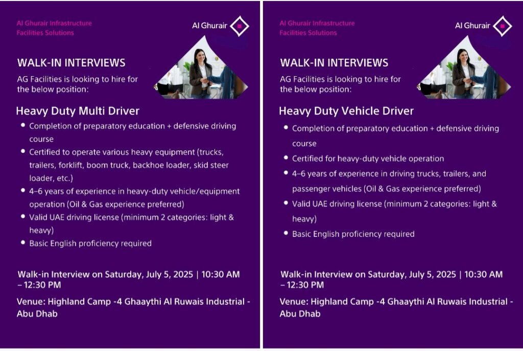 AG Engineering Jobs UAE  2025: Dates, Venues, and Key Details