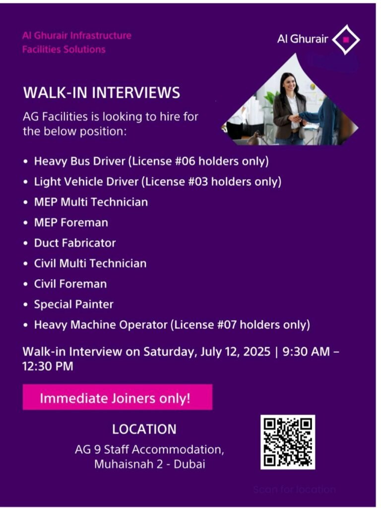 AG Facilities Walk in Interviews2025: Dates, Venues, and Key Details