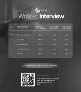 Join EIFM: Walk-in Interview Schedule for 2025 Announced