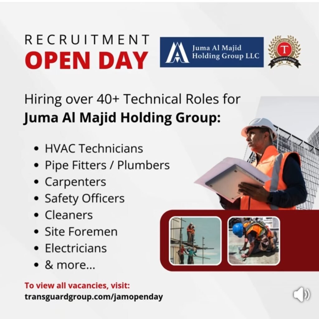 Transguard & Juma Al Majid Holding Group: Open Day for 40+ Technical Roles