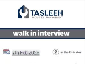 Tasleeh Facilities Walk in Interview in Dubai