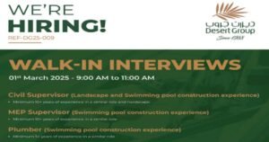 Desert Group Walk in Interview in Dubai 2025: Dates, Venues, and Key Details