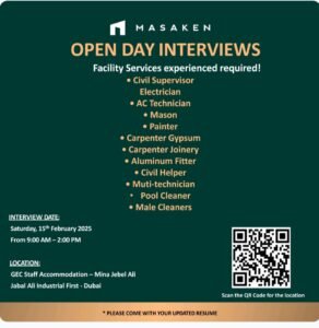 Masaken Open Day Recruitment in Dubai 2025: Dates, Venues, and Key Details