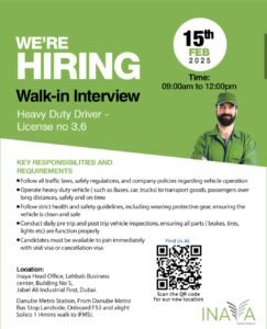 Inaya Facilities Management Jobs in Dubai 2025: Dates, Venues, and Key Details