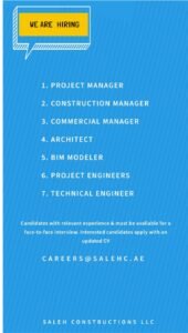 Saleh Constructions jobs in Dubai 2025: Dates, Venues, and Key Details
