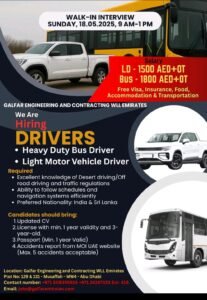 Galfar Engineering Walk in Interview in Abu Dhabi 2025: Dates, Venues, and Key Details