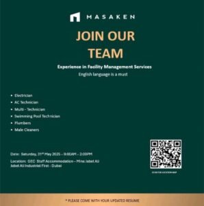 Masaken Open Day Recruitment in Dubai 2025: Dates, Venues, and Key Details