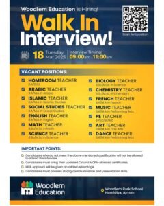 Woodlem Park School Careers UAE 2025: Dates, Venues, and Key Details