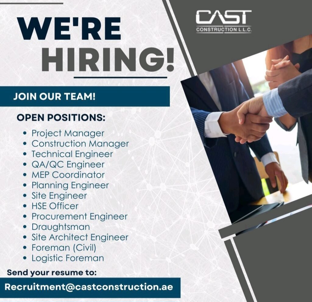 CAST Construction Recruitments in Dubai 2025: Dates, Venues, and Key Details