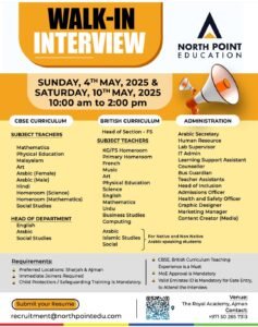 Royal Academy Walk in Interview in Ajman 2025: Dates, Venues, and Key Details