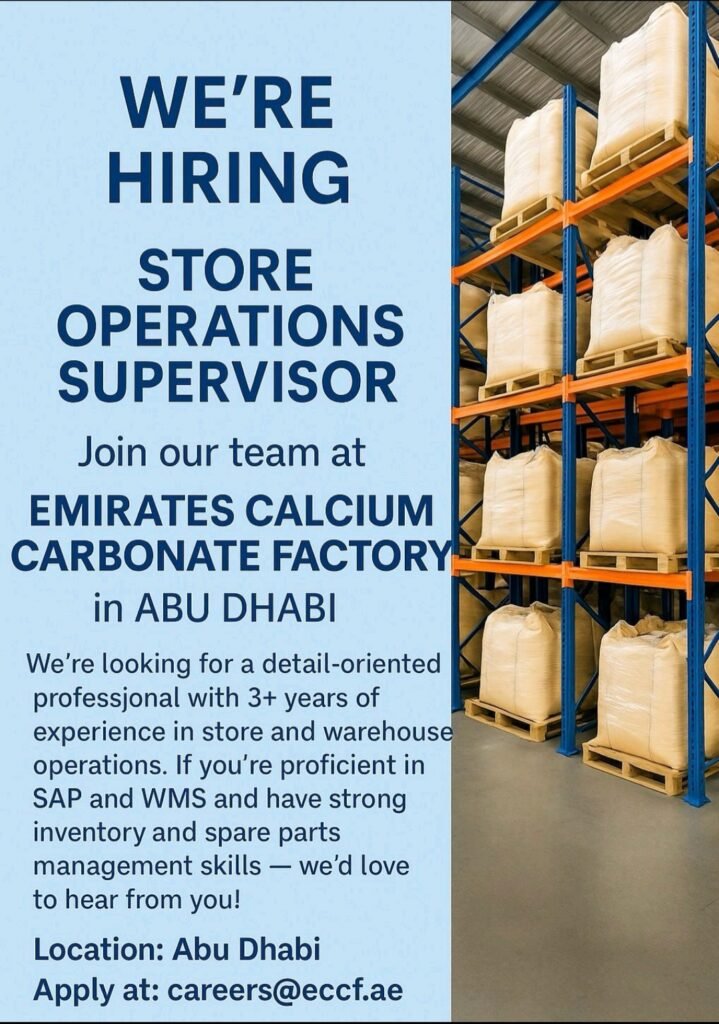 Emirates Calcium Carbonate Factory L.L.C. Vacancy In UAE 2025: Dates, Venues, and Key Details