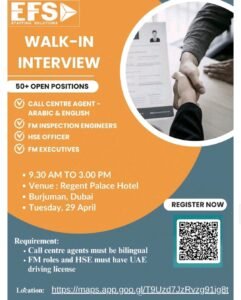 EFS Staffing Walk in Interview in Dubai