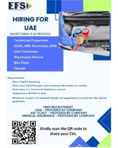 EFS Staffing Walk in Interview in Dubai 2025: Dates, Venues, and Key Details