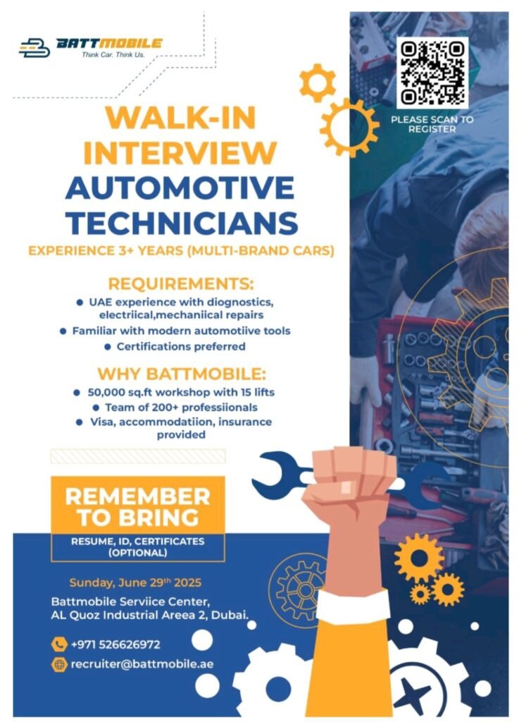 Battmobile Walk in Interview in Dubai 2025: Dates, Venues, and Key Details