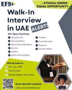 EFS Staffing Walk in Interview in Dubai 2025: Dates, Venues, and Key Details