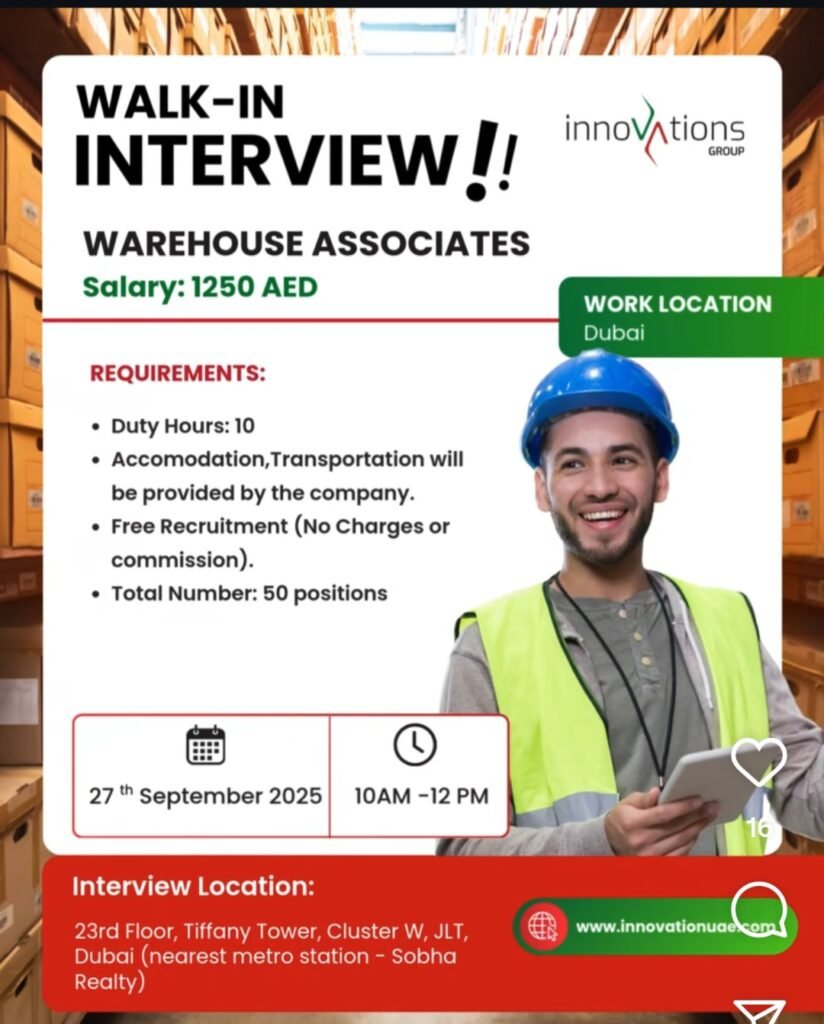 Innovations Group Dubai Walk In Interviews 2025: Dates, Venues, and Key Details