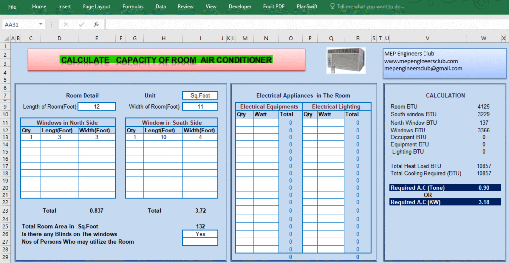 Download our complete PDF guide to calculating room air conditioner capacity. Find the right AC size based on room dimensions, usage, and energy efficiency.