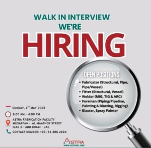 ASTRA Engineering & Construction LLC Careers Walk-in 2025: Dates, Venues, and Key Details