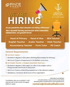 Creative British School Hiring Staff 2025:Dates, Venues, and Key Details