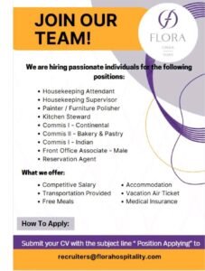 Flora Hospitality Job In Dubai 2025: Dates, Venues, and Key Details