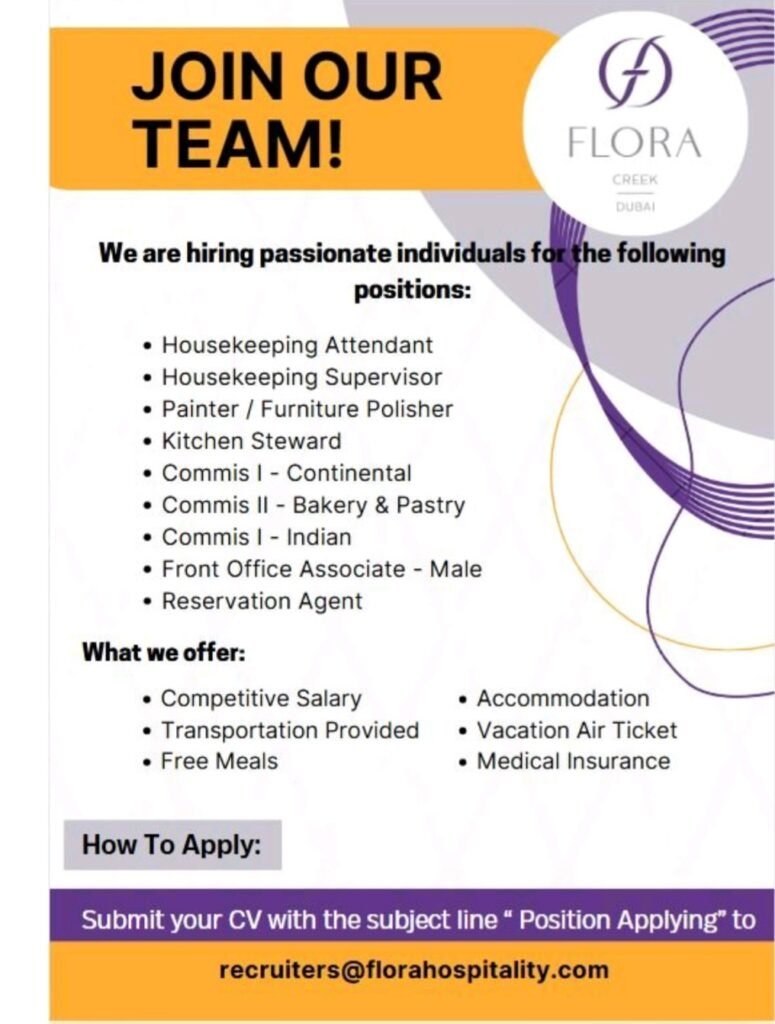 Flora Hospitality Job In Dubai 2025: Dates, Venues, and Key Details