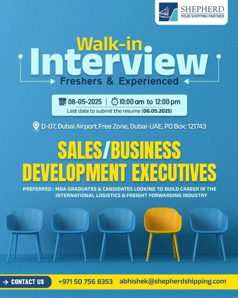 Shepherd International Walk in Interview in Dubai 2025: Dates, Venues, and Key Details 1 Shepherd International Walk in Interview in Dubai